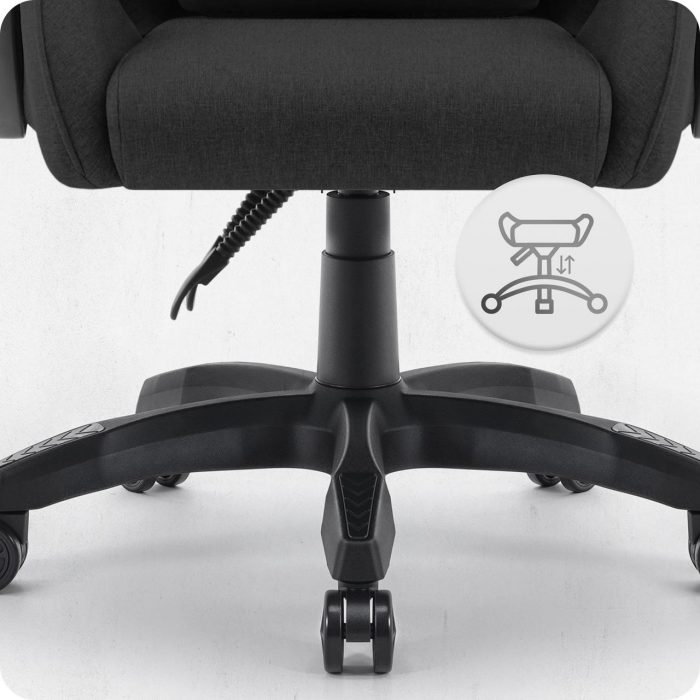 Ігрове крісло CABRO C500 Black fabric чорний стильний дизайн та зручність для геймерів - Зображення 5