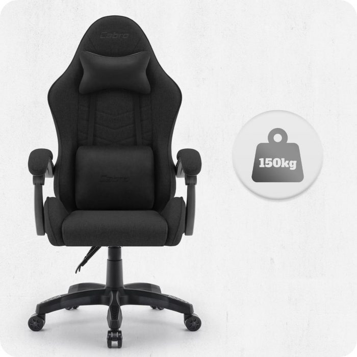 Ігрове крісло CABRO C500 Black fabric чорний стильний дизайн та зручність для геймерів - Зображення 6