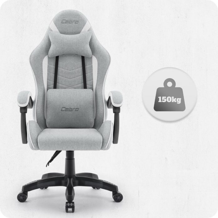 Ігрове крісло CABRO C500 Fabric Grey white сірий - білий елегантність та комфорт для геймерів - Зображення 5