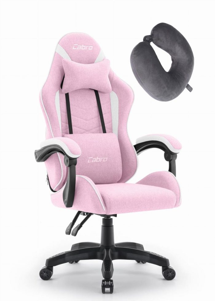 6566934114_w640_h640_6566934114 Ігрове крісло CABRO C500 Fabric pinc white (рожеве) стиль та комфорт у кожній деталі для геймерів - Зображення 1