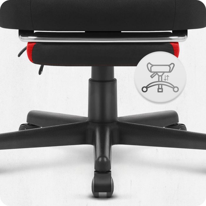 Ігрове крісло CABRO C502 FABRIC чорно-червоний динамічний стиль та комфорт для геймерів - Зображення 8