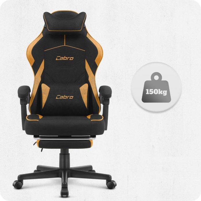 Ігрове крісло Cabro C502 FABRIC Колір-Оранжевий, Чорний стильний дизайн та неперевершений комфорт для геймерів - Зображення 7