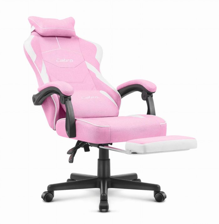 Геймерське крісло Cabro C502 Тканина Рожево-біле стиль та комфорт для геймерів - Зображення 4