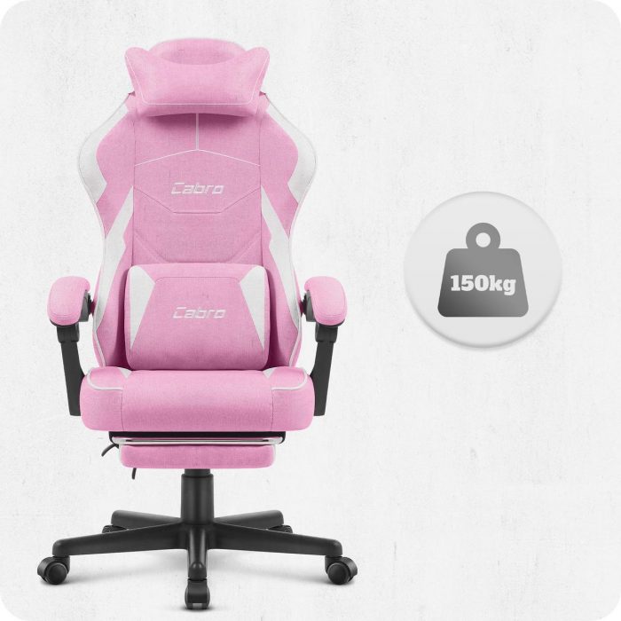 Геймерське крісло Cabro C502 Тканина Рожево-біле стиль та комфорт для геймерів - Зображення 7
