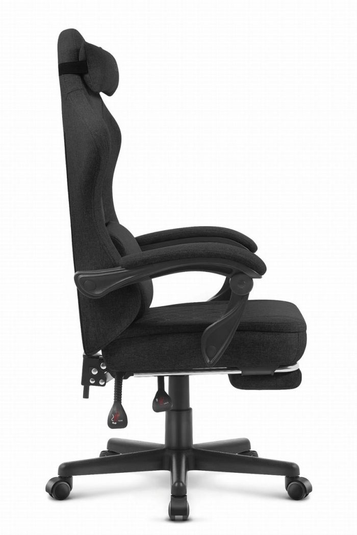 Ігрове крісло CABRO C503 Чорна тканина комфорт і стиль у чорній тканині для тривалих ігор - Зображення 4