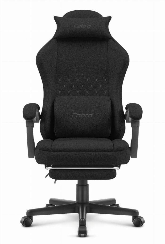 Ігрове крісло CABRO C503 Чорна тканина комфорт і стиль у чорній тканині для тривалих ігор - Зображення 2