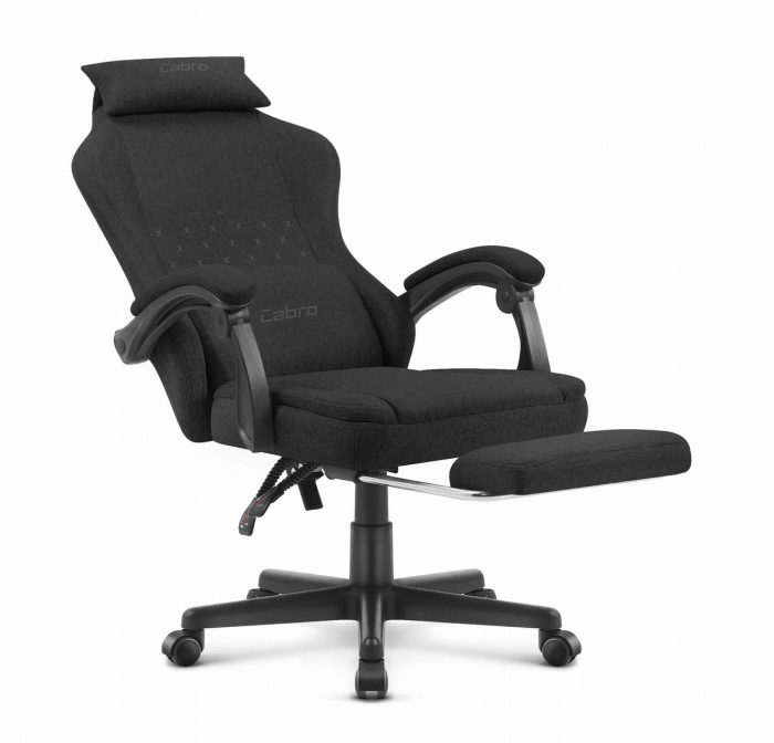 Ігрове крісло CABRO C503 Чорна тканина комфорт і стиль у чорній тканині для тривалих ігор - Зображення 3