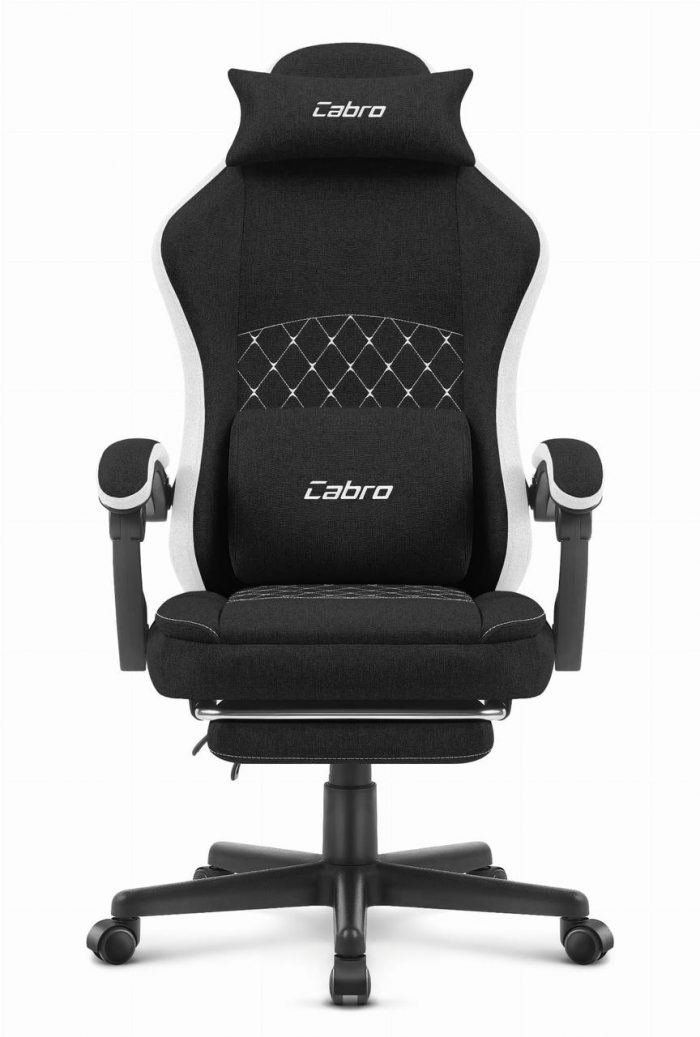 Геймерське крісло Cabro C503 BLACK WHITE елегантність та комфорт для геймерів - Зображення 4