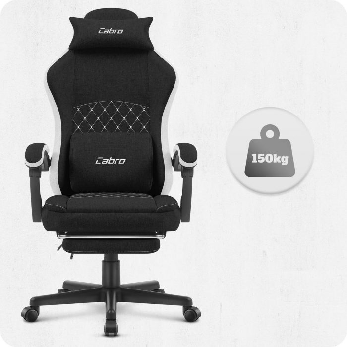Геймерське крісло Cabro C503 BLACK WHITE елегантність та комфорт для геймерів - Зображення 7