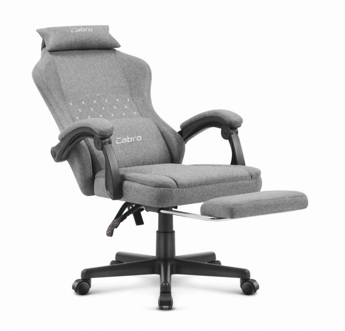 Ігрове крісло CABRO C503 FABRIC Сіре елегантний дизайн та комфорт для геймерів - Зображення 4