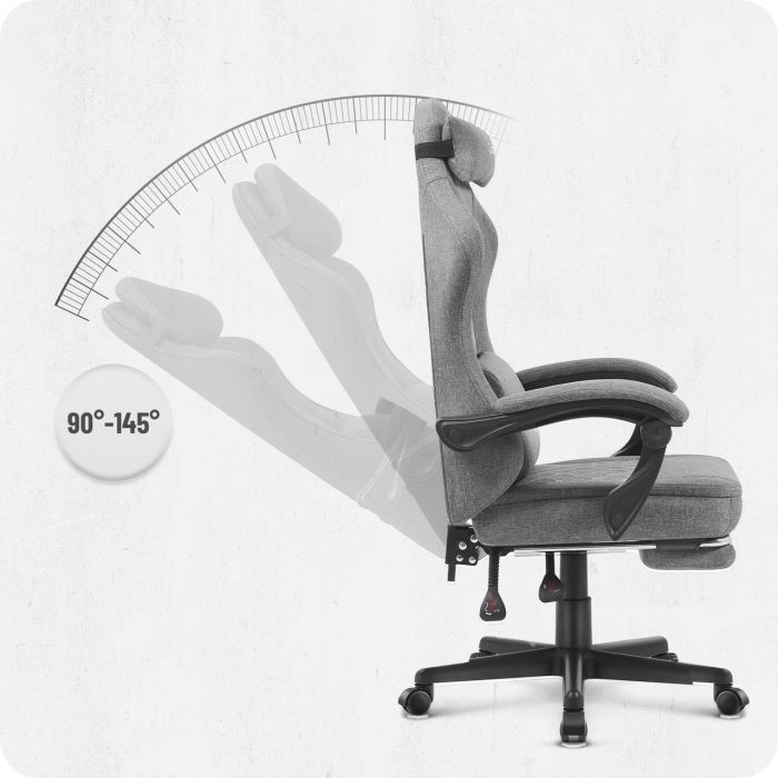 Ігрове крісло CABRO C503 FABRIC Сіре елегантний дизайн та комфорт для геймерів - Зображення 10