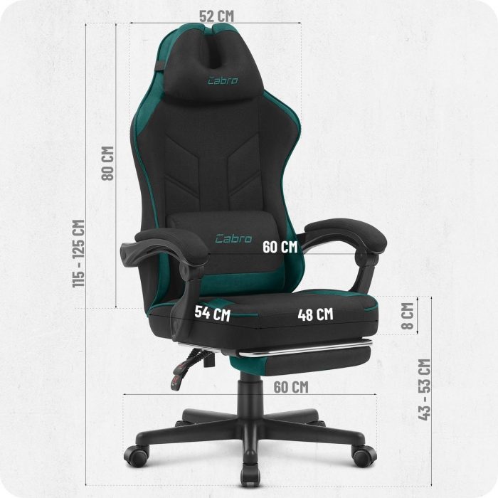 Геймерське крісло Cabro C504 чорно-зелений стиль, комфорт та енергія для перемог - Зображення 10