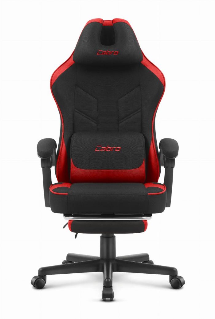 Геймерське крісло Cabro C504 BLACK RED тканина Чорно-Червоне кольору потужний стиль та комфорт для захоплюючих ігор - Зображення 3