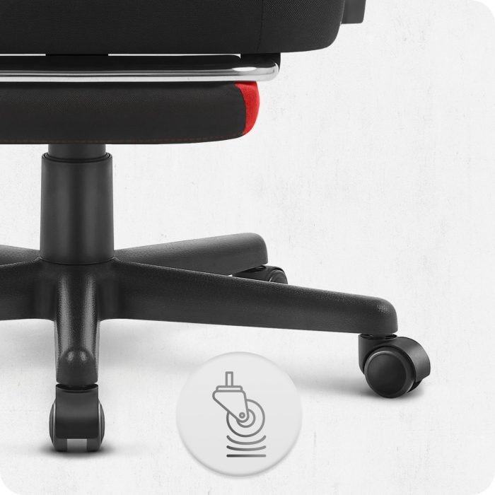 Геймерське крісло Cabro C504 BLACK RED тканина Чорно-Червоне кольору потужний стиль та комфорт для захоплюючих ігор - Зображення 5