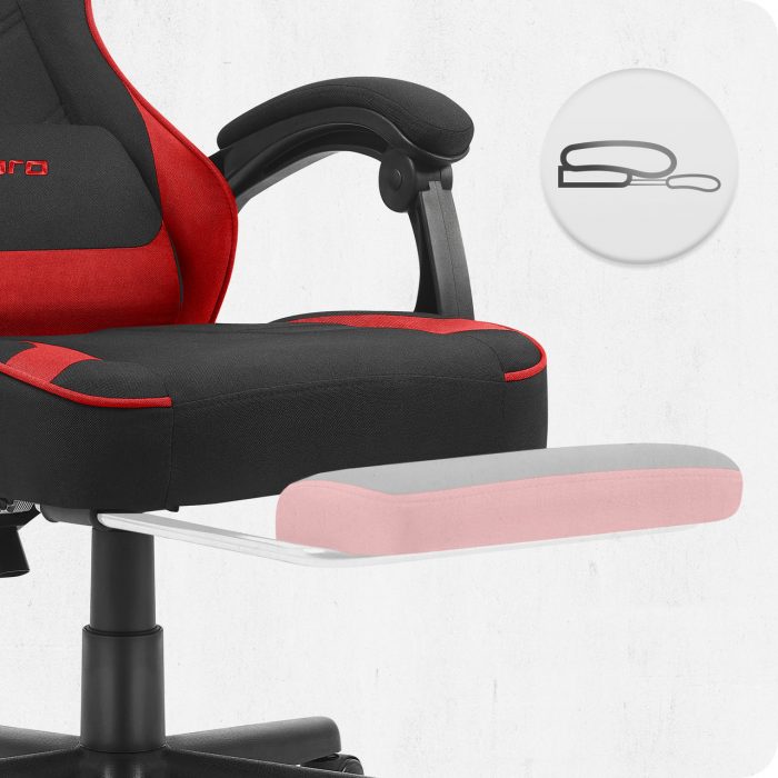 Геймерське крісло Cabro C504 BLACK RED тканина Чорно-Червоне кольору потужний стиль та комфорт для захоплюючих ігор - Зображення 4