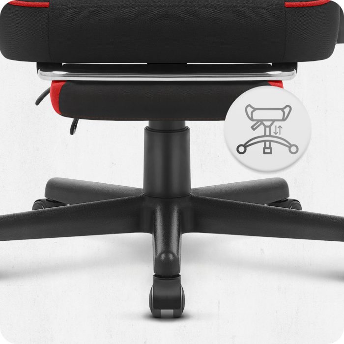 Геймерське крісло Cabro C504 BLACK RED тканина Чорно-Червоне кольору потужний стиль та комфорт для захоплюючих ігор - Зображення 6