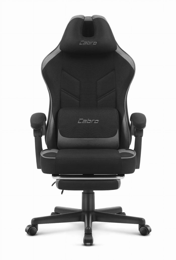 Ігрове крісло CABRO C504 FABRIC чорно-сіра тканина стильний дизайн та комфорт - Зображення 2