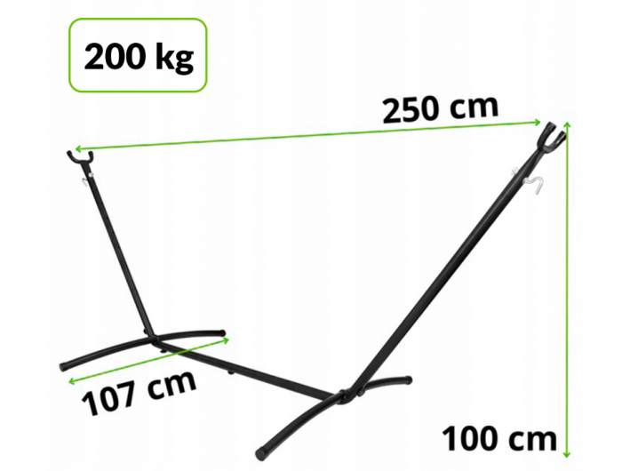 Садовий гамак з каркасом KMDW31 - Зображення 3