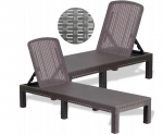 Шезлонг пластиковий сірий DELUXE CORFU Y2242 - лежак для комфортного відпочинку