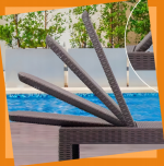 Шезлонг пластиковий сірий DELUXE CORFU Y2242 - лежак для комфортного відпочинку - Зображення 3