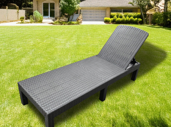 Шезлонг пластиковий чорний GOTEL Premium L65- Вишуканий комфорт для вашого відпочинку - Зображення 2
