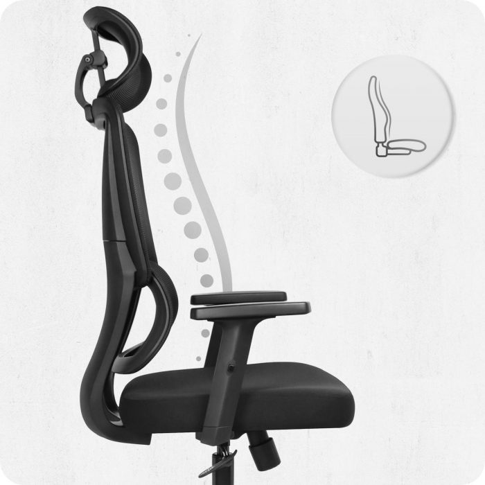 Офісне крісло CABRO C506 тканинне чорна тканина зручність та стиль у чорній тканині для роботи та комфорту - Зображення 7