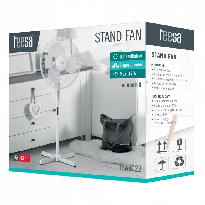 П'єдесталний вентилятор Teesa TSA8022 - Зображення 6