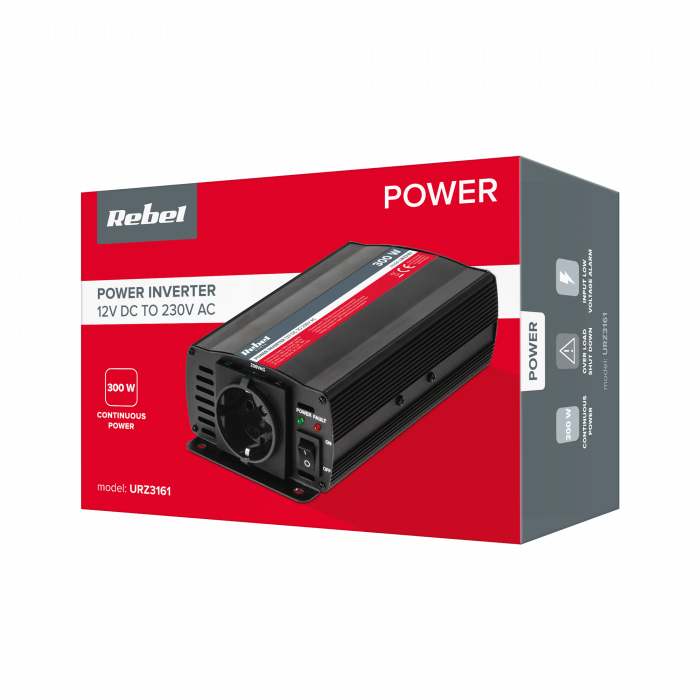 Автомобільний перетворювач напруги Інвертор REBEL на 300 Вт - Зображення 4