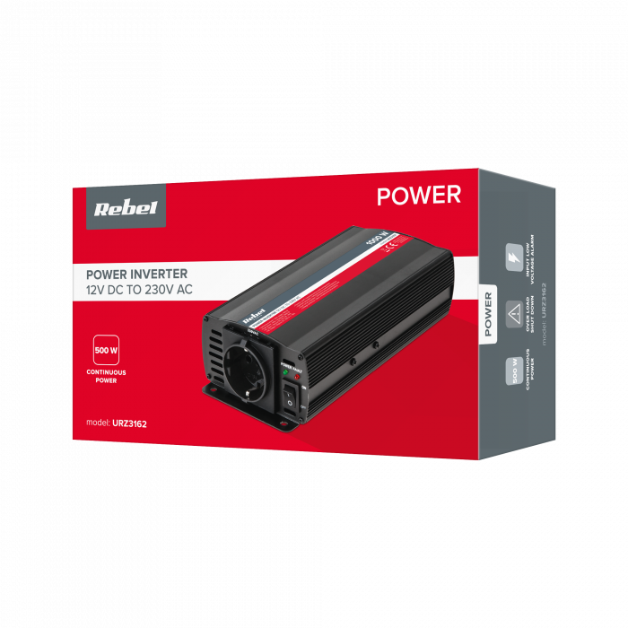 Автомобільний перетворювач напруги Інвертор REBEL на 500 Вт - Зображення 4