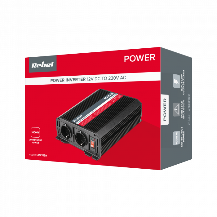Автомобільний перетворювач напруги Інвертор REBEL 1000 Вт - Зображення 4