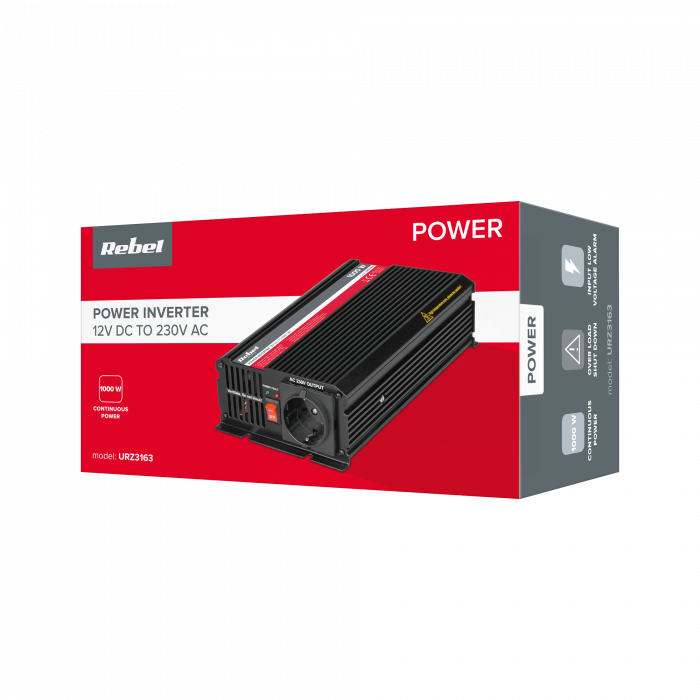 Автомобільний перетворювач напруги Інвертор 1000 Вт REBEL - Зображення 4