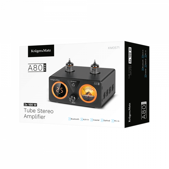 Ламповий стерео підсилювач Kruger&Matz A80-PRO - Зображення 7