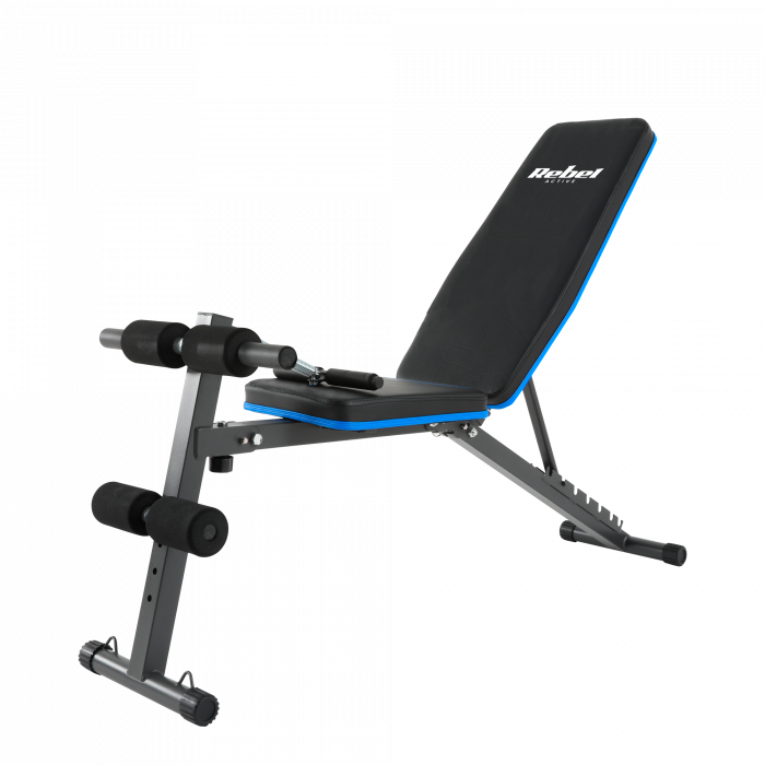 Похила тренувальна лава з фіксаторами для ніг і гумками REBEL ACTIVE RBA-2003 - Зображення 3