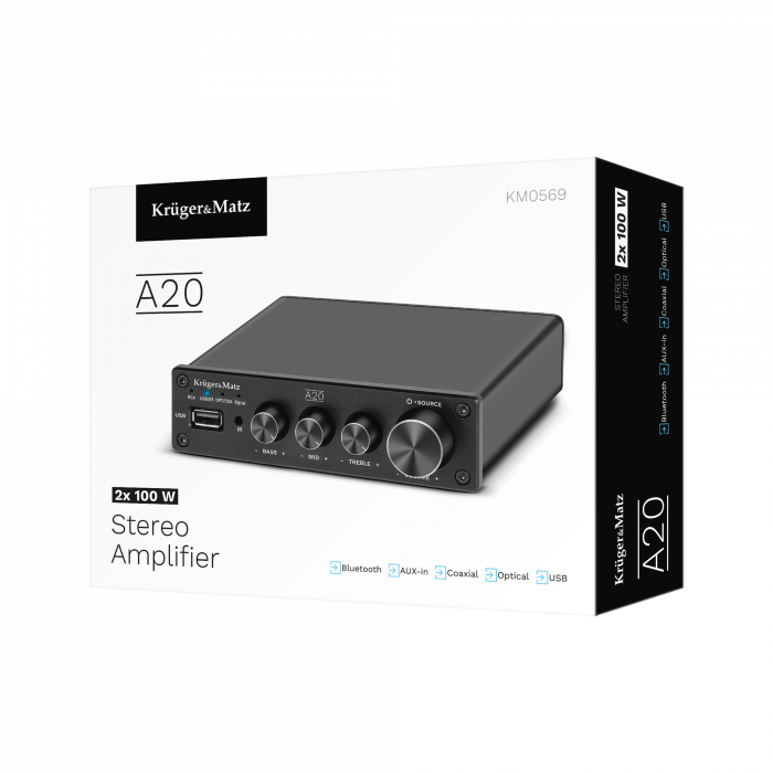 Стереопідсилювач Kruger&Matz модель A20 - Зображення 7