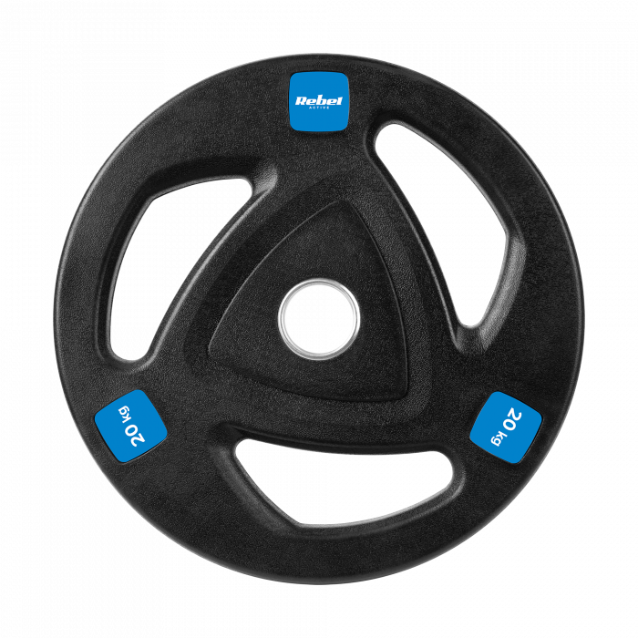 Прогумована чавунна вага 20 кг, олімпійський отвір 51 мм Rebel Active RBA-2112-1 - Зображення 2