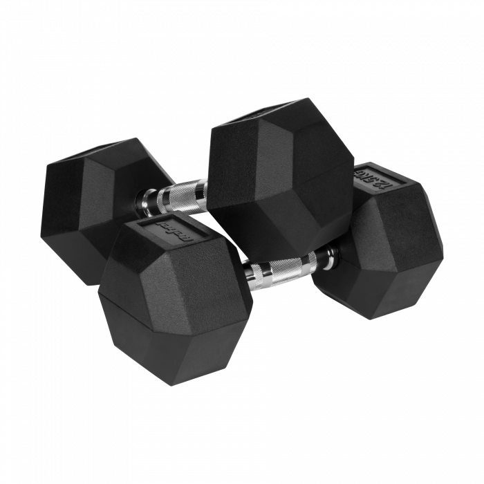 Гантелі чавунні прогумовані HEX ​​2х12.5 кг Rebel Active RBA-2325-12.5 - Зображення 2