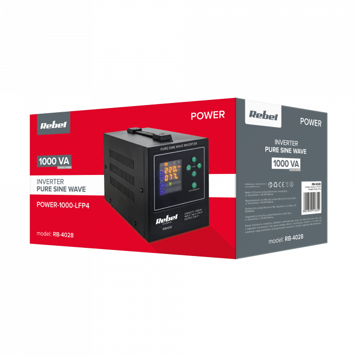 Джерело безперебійного живлення Rebel POWER-1000-LFP4 RB-4028 - Зображення 4