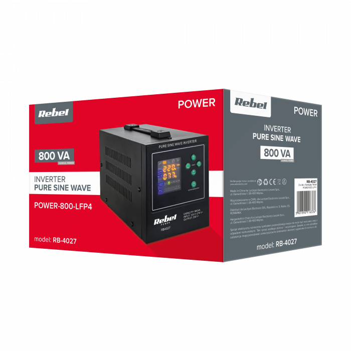 Джерело безперебійного живлення Rebel POWER-800-LFP4 RB-4027 - Зображення 4