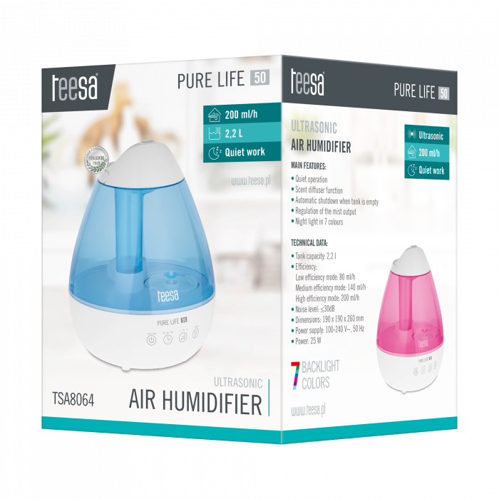 photo_22205 Ультразвуковий зволожувач повітря TEESA PURE LIFE 50 TSA8064 - Зображення 5