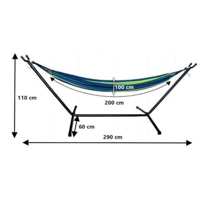 Садовий гамак з каркасом Double Strong XXL EDANTI+ чохол - Зображення 2