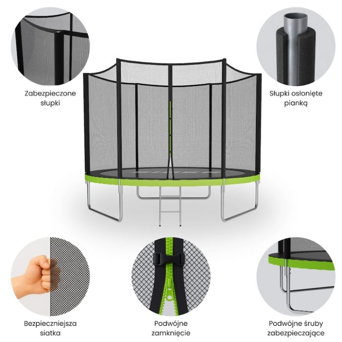 Батут з зовнішньою сіткою Sider 252 см FT 8 (244-252 см) ідеальний для активного відпочинку - Зображення 5
