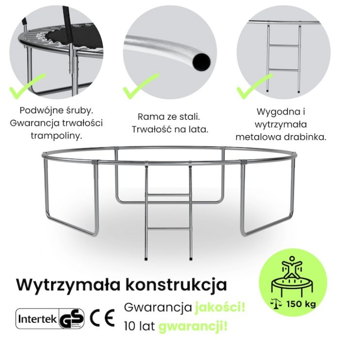 Батут з внутрішньою сіткою Sider 252 см  8FT (244-252 см) інвестиція на роки - Зображення 5