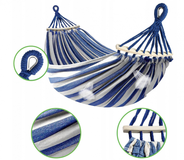 Гамак садовий KRUMAD КМ 2 200 кг 260 x 150 - Зображення 3