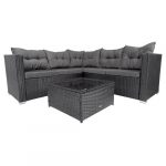 Садові меблі з ротанга SALTO-BL, комплект чорних кутових, VELACO 5-місних + стіл - Зображення 3