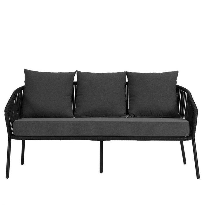 Комплект садових меблів SIERRA-BL VELACO з чорного металу, 5 предметів - Зображення 3