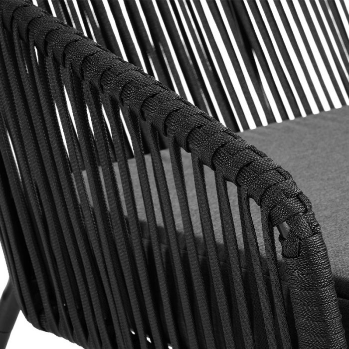 Комплект садових меблів SIERRA-BL VELACO з чорного металу, 5 предметів - Зображення 6