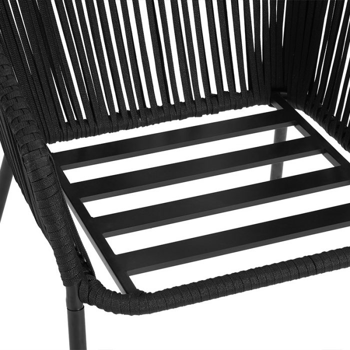 Комплект садових меблів SIERRA-BL VELACO з чорного металу, 5 предметів - Зображення 8