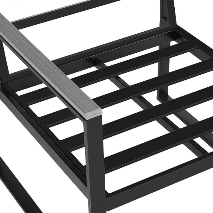 Комплект садових меблів VELACO CARTER-BL-WD2 чорний, 4 предмети - Зображення 3