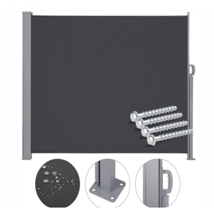 Тент KX3218 LUARO бічний Тарасовий Рулонний 1.6м х 3м Параван Сірий + Монтажні болти - Зображення 6