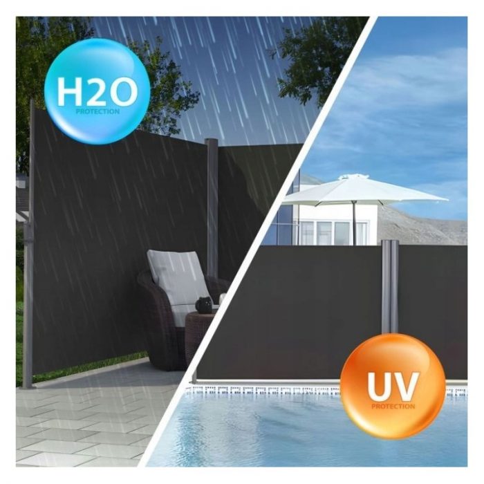 Тент KX3218 LUARO бічний Тарасовий Рулонний 1.6м х 3м Параван Сірий + Монтажні болти - Зображення 7